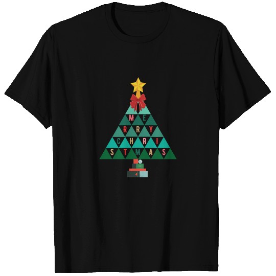 Math Merry Christmas tree white bg using triangles T Shirts