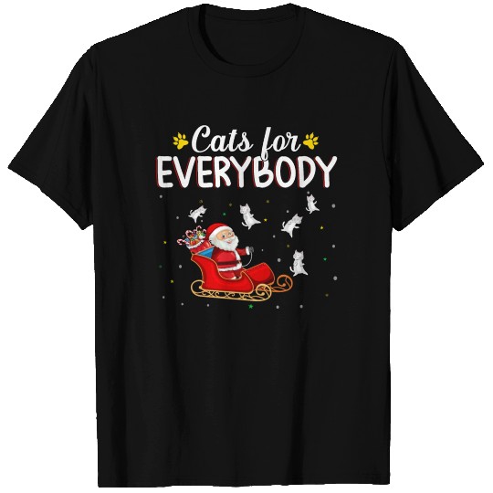 Christmas Cats For Everybody Xmas Santa Claus T Shirts