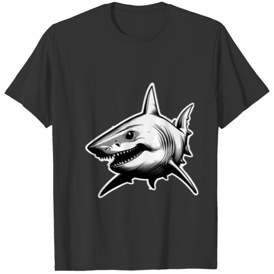 Cool Shark Black & White T Shirts