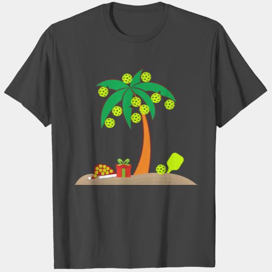 Pickleball Palm Tree Christmas T Shirts