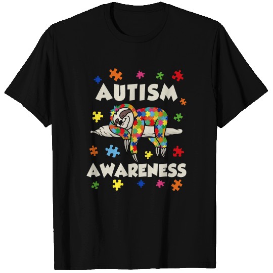 Sloth Lover Autism Awareness Puzzle Piece Autistic T Shirts