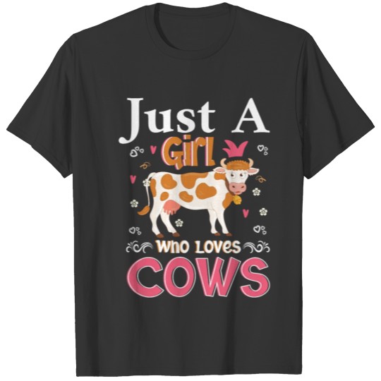 Just A Girl Who Loves Cows Cute Strawberry Cow Co T Shirts
