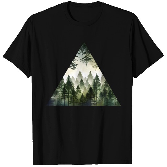 Geometric Forest Triangle T Shirts