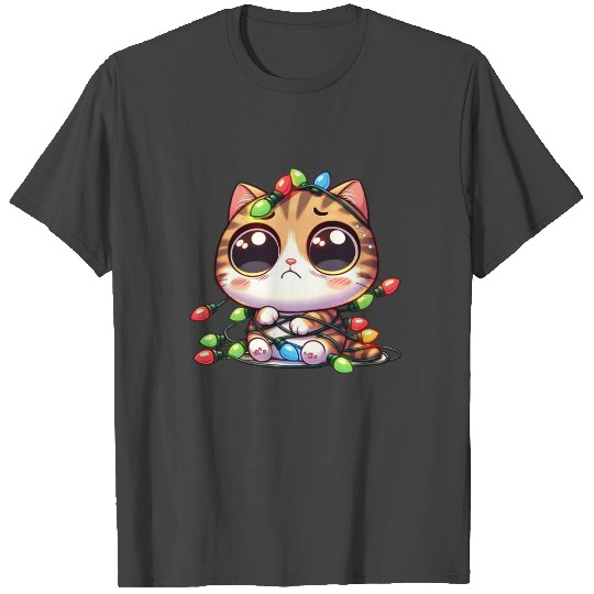 Cute Christmas Cat - Clumsily Tangled in Fairy T Shirts