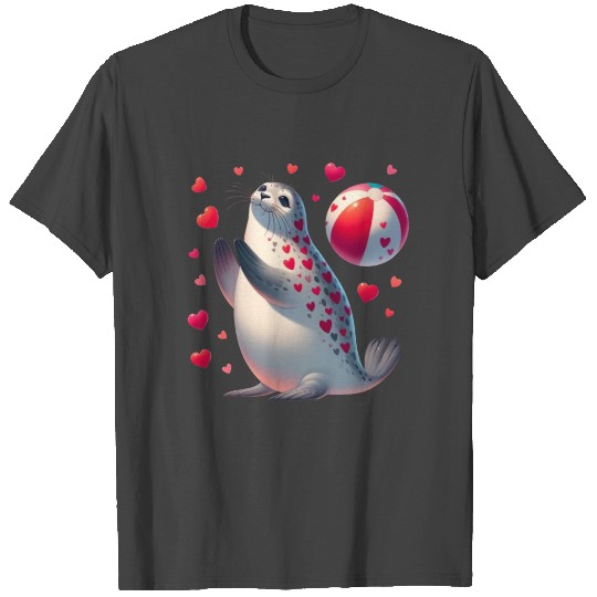 Seal of Love Valentine's Day Beach Ball Fun T T Shirts