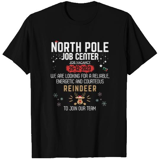 North Pole Job Vacancy Reindeer Funny Christmas T Shirts