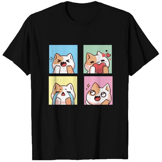four cute cat reaction T Shirts