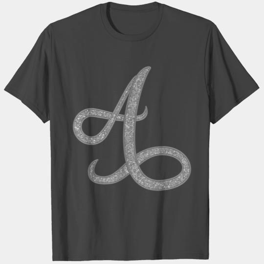 Alphabet A silver letter alphabet monogram T Shirts