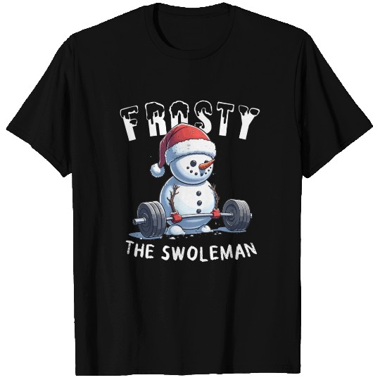 Frosty the Swoleman Christmas Funny Snowman Gym T Shirts