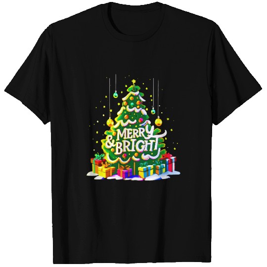 Merry and Bright Tree: Festive Christmas Gift T Shirts