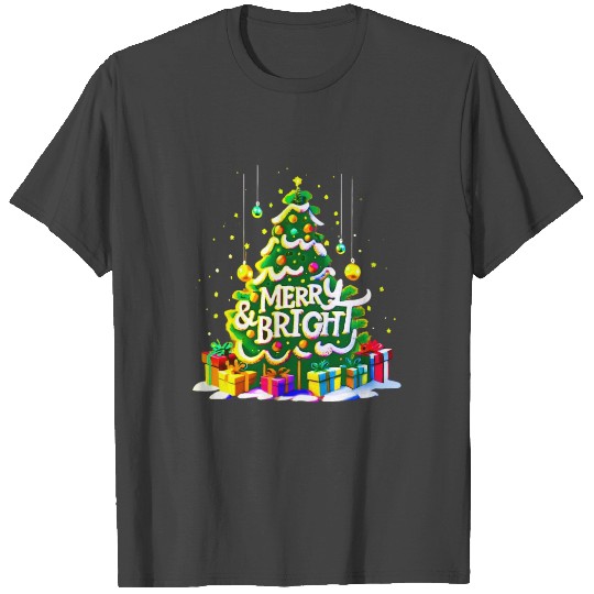 Merry and Bright Tree: Festive Christmas Gift T Shirts