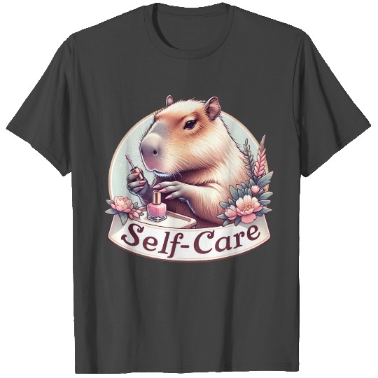 Self-care Capybara Painting Nails T Shirts