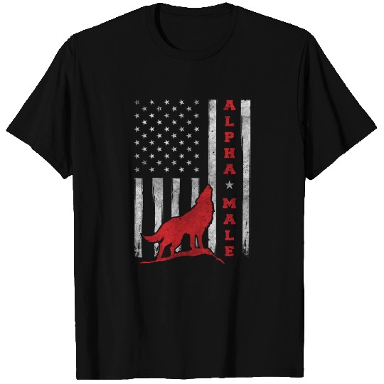 Patriotic American Wolf US Flag T Shirts