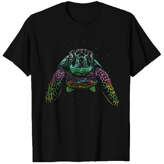 Colorful Turtle Swimming T Shirts