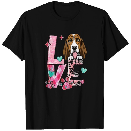 Basset Dog I Love My Dog Valentines Day T Shirts