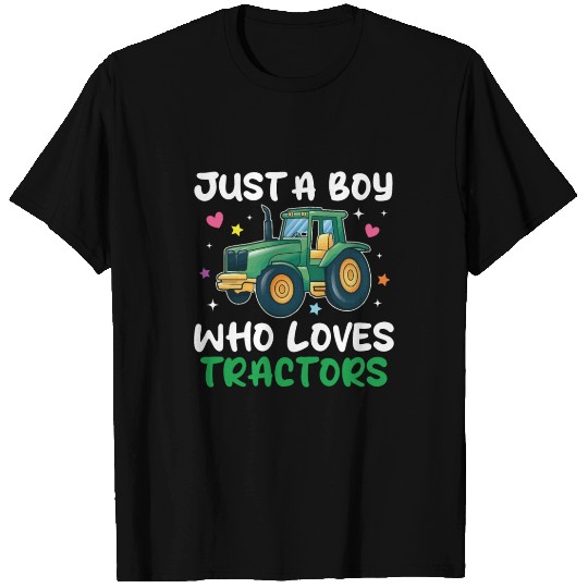 Kids Farm Lifestyle Just A Boy Who Loves Tractors T Shirts