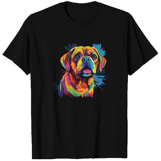 Watercolor Colorful Puggle T Shirts