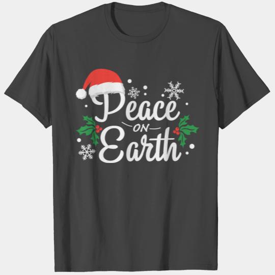 Peace On Earth Christmas Hat T Shirts