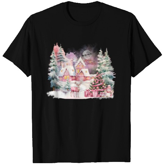 Dreaming With a Pink Christmas T Shirts