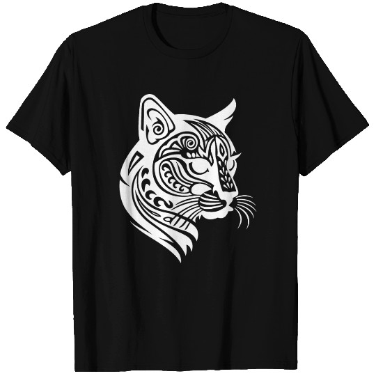 Cat Tattoo Artistry Unleashed in White T Shirts