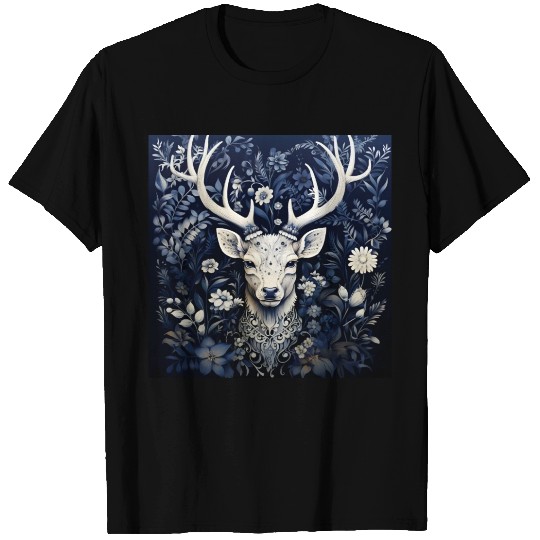 Enchanted Forest Deer Winter Bloom T Shirts
