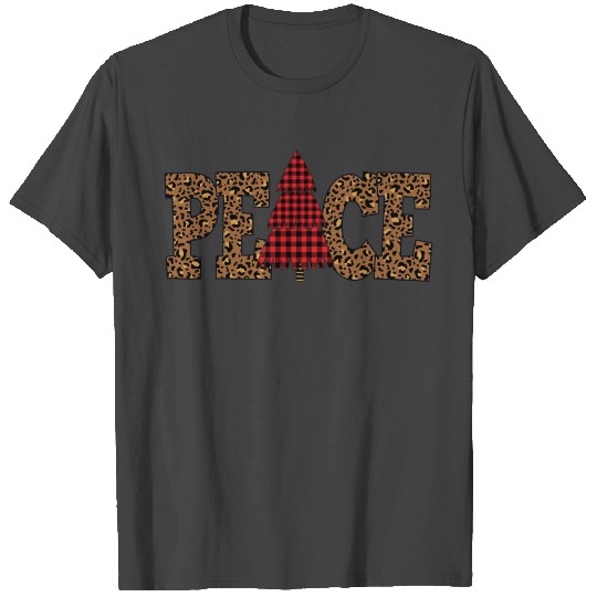 Sublimation Leopard Peace Christmas T Shirts