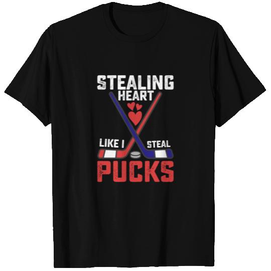 Stealing Heart Like I Steal Pucks Hockey Valentine T Shirts