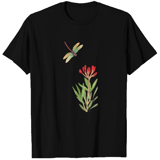 dragonfly flying over a plant T Shirts