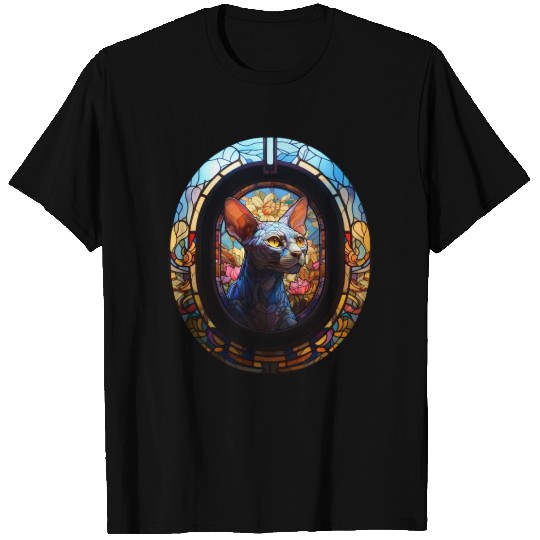 Sphynx cat in stained glass T Shirts