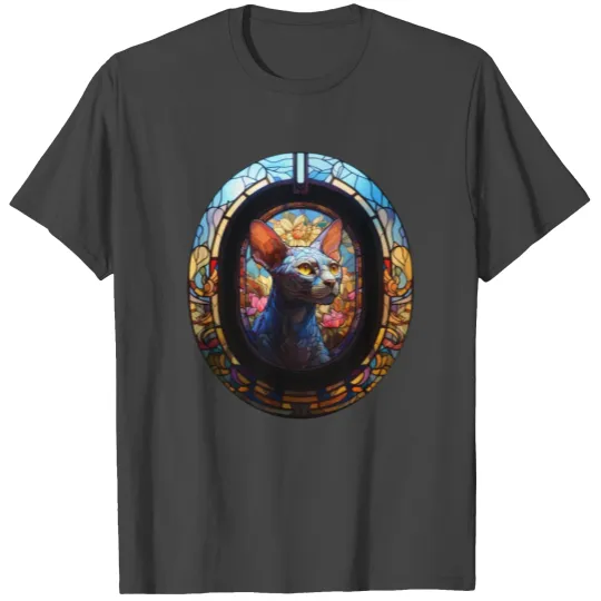 Sphynx cat in stained glass T Shirts