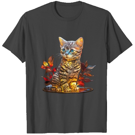 Stained Glass American Shorthair kitten T Shirts
