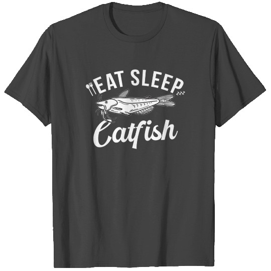 Eat Sleep Catfish Catfishing Angler Noodler T Shirts