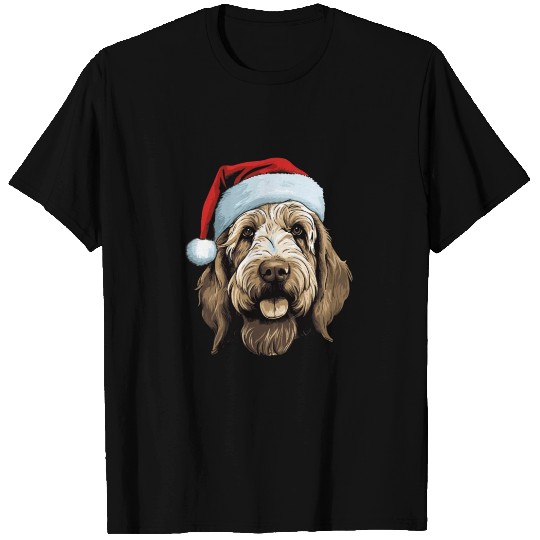 Otterhound dog head Christmas portrait T Shirts