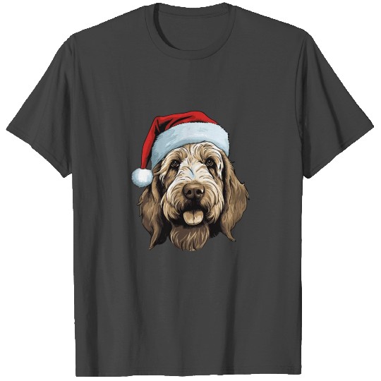 Otterhound dog head Christmas portrait T Shirts