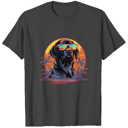 Retro Wave Foxhound Dog T Shirts