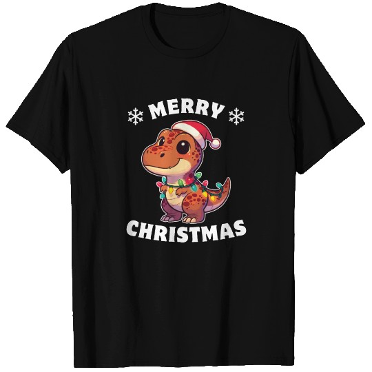 Christmas Hat Christmas Fairy Lights T-rex T Shirts