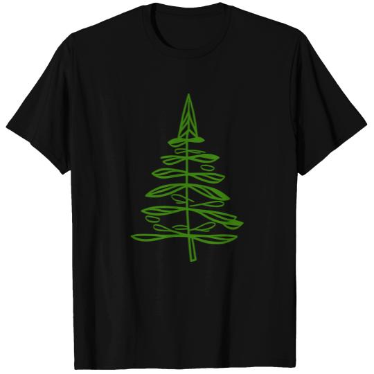 Evergreen Tree Doodle Vector Single Color T Shirts