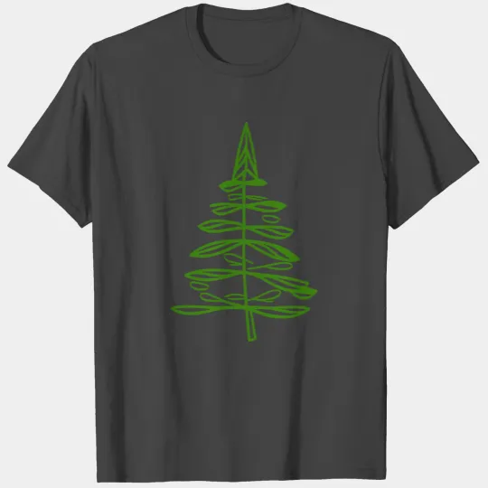Evergreen Tree Doodle Vector Single Color T Shirts