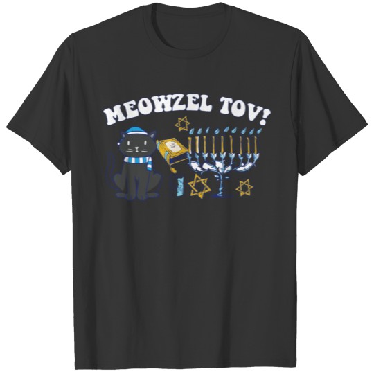 Meowzel Tov Happy Hanukkah Jewish Cat Mom Dad T Shirts