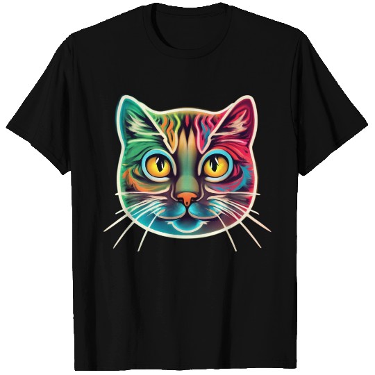 cat face neon design T Shirts