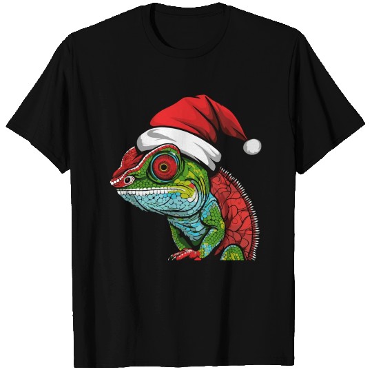 Chameleon Christmas animal head T Shirts