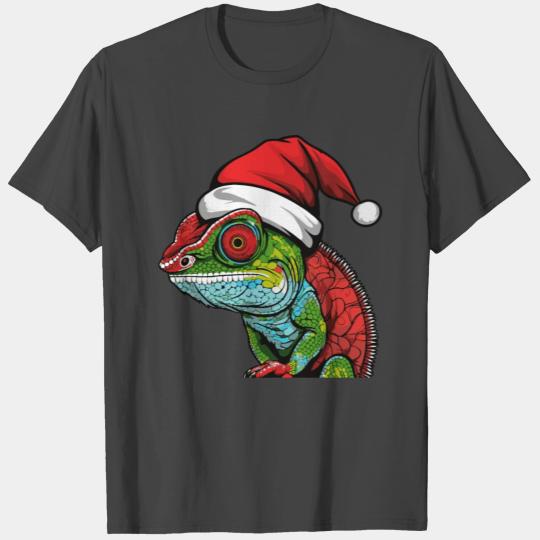 Chameleon Christmas animal head T Shirts