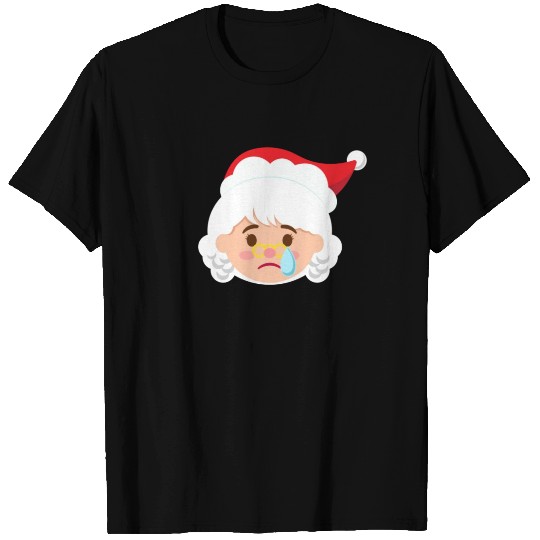 Mrs Claus Emoticons Crying Tears Funny Christmas T Shirts