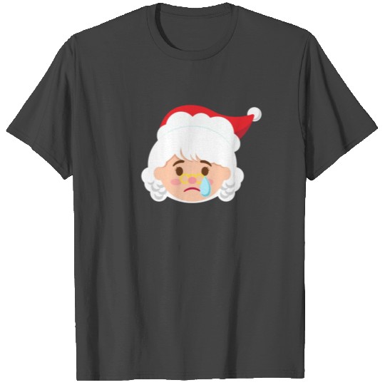 Mrs Claus Emoticons Crying Tears Funny Christmas T Shirts