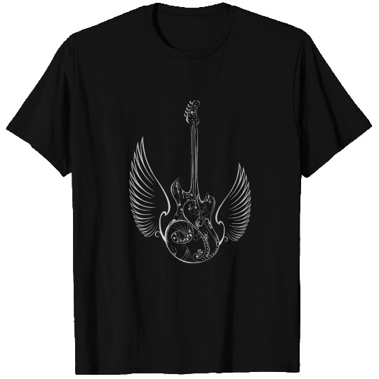 Love Music Guitar Wings T Shirts