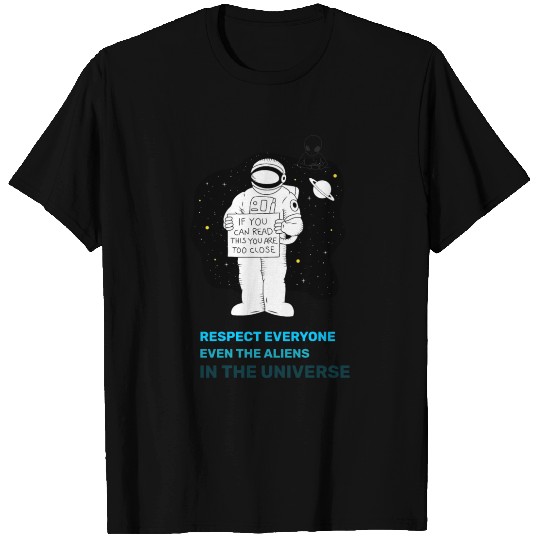 Black White Astronauts and Aliens T Shirts