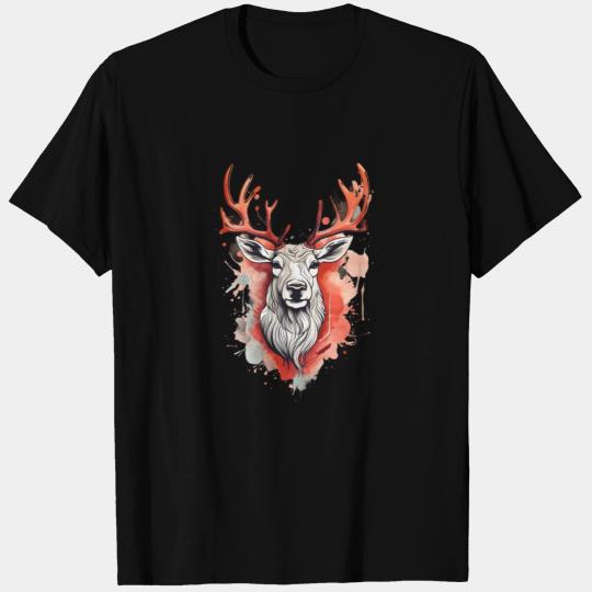Reindeer Sublime Antler Silhouette Top T Shirts