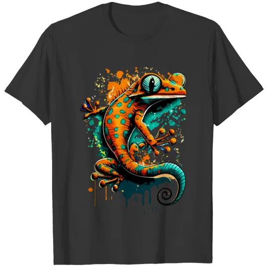 Gecko Colourful - Cute Gecko Salamander Lizard T Shirts