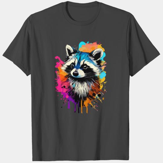 Raccoon Colourful - Cute Raccoon - Trash Panda T Shirts