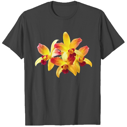 Yellow and Maroon Orchids Brassolaeliocattleya T Shirts